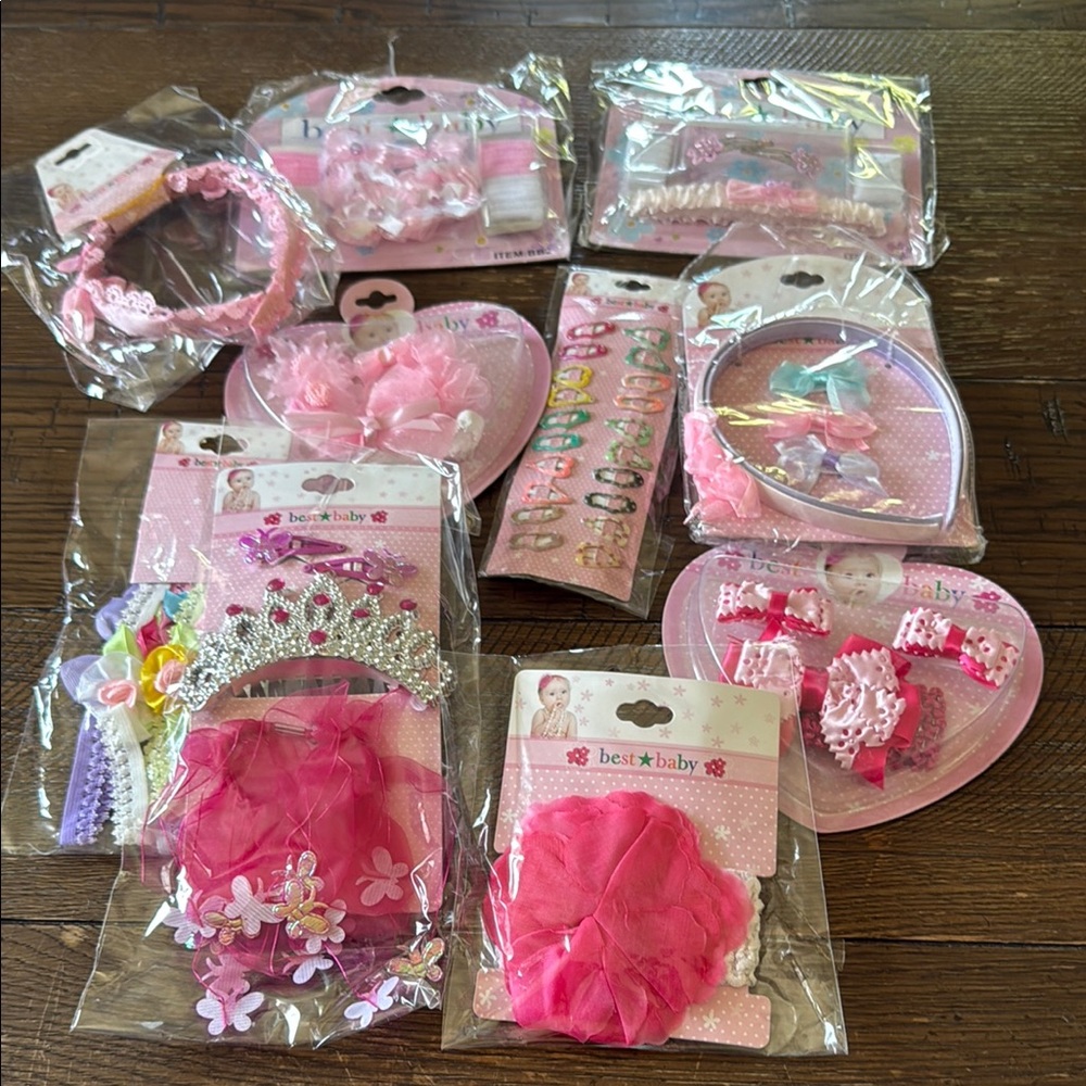 2/$10 Pink Hair Accessories Set 10 sets